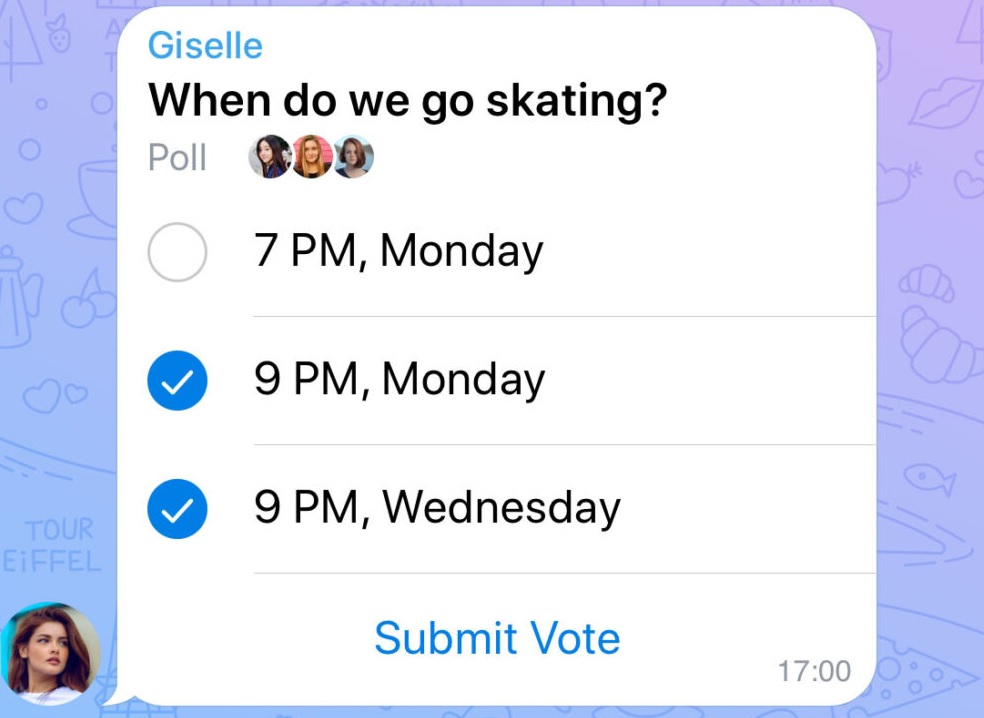 نحوه ایجاد نظرسنجی با پاسخ‌ چند گزینه‌ای در تلگرام