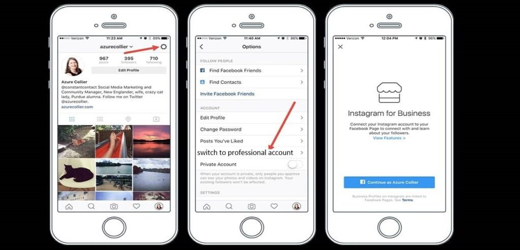 مراحل تبدیل اکانت اینستاگرام به بیزینس