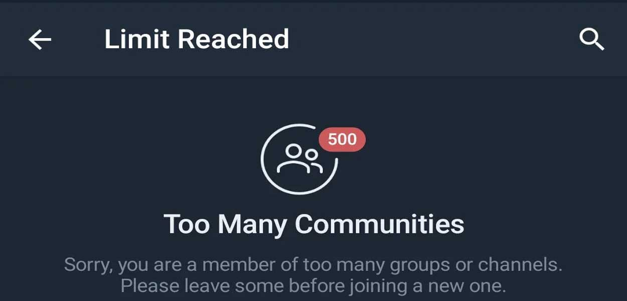 رفع مشکل (too many communities) در تلگرام